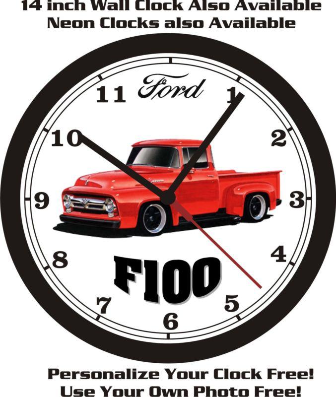 1956 ford f100 pickup truck wall clock-free usa ship-new!