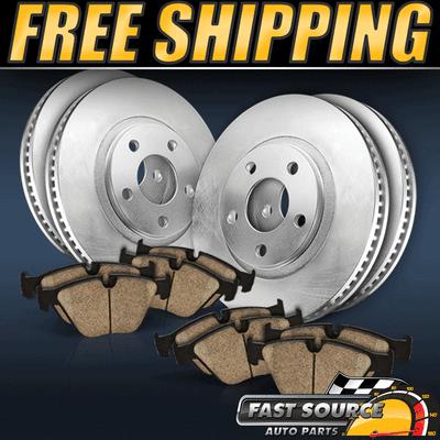 2 front and 2 rear blank oe replacement brake rotors & 8 ceramic pads f340145
