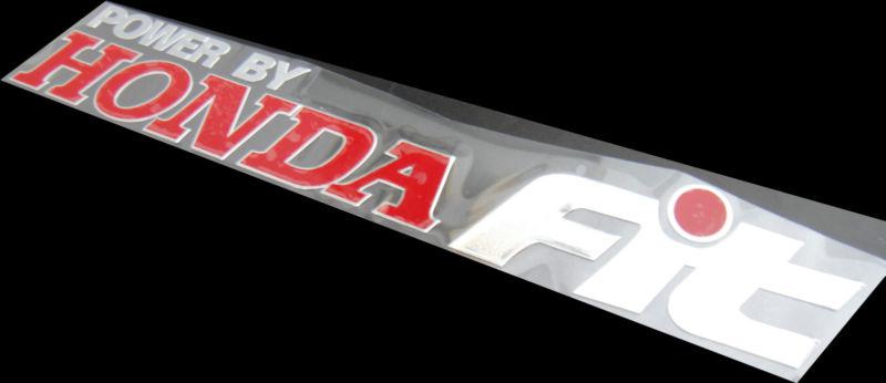 New power by honda fit red chrome sticker decal badge racing sports