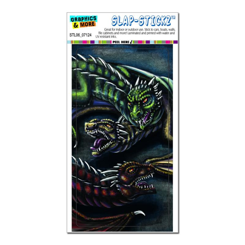 Dragon trio - three dragons fantasy red yellow green slap-stickz™ bumper sticker