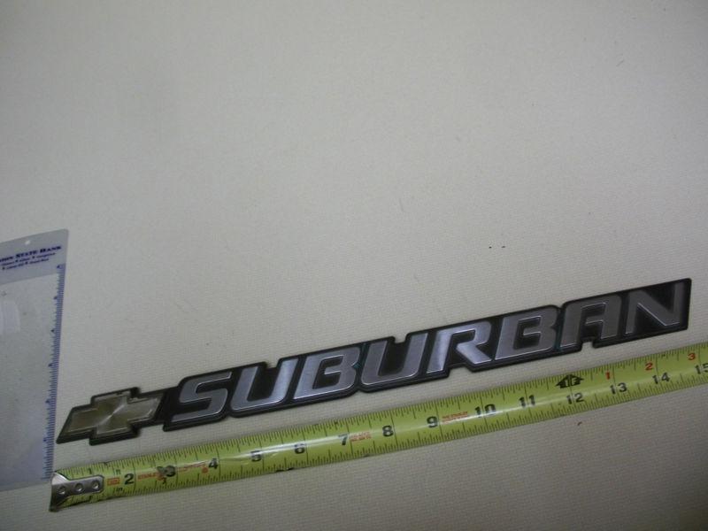 Chevy bowtie suburban emblem script gold silver bagde oem used original  