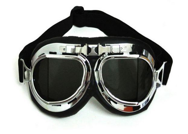 Motorcycle aviator pilot cruiser atv gogglees eyewear smoke lens scooter sports