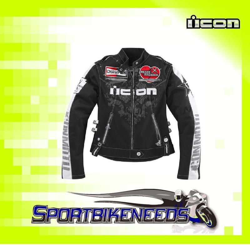 Icon hella heartbreaker jacket black size medium m womens street