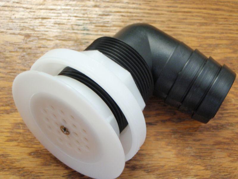  deck drain 4130 scupper 1-1/2" hose with anti slosh valve plumbing fitting  