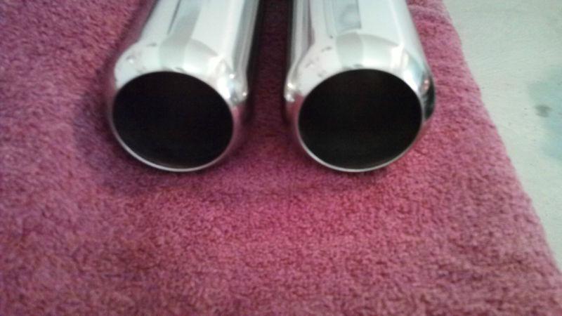New (Pair) of Chrome Plated Exhaust Tips 3