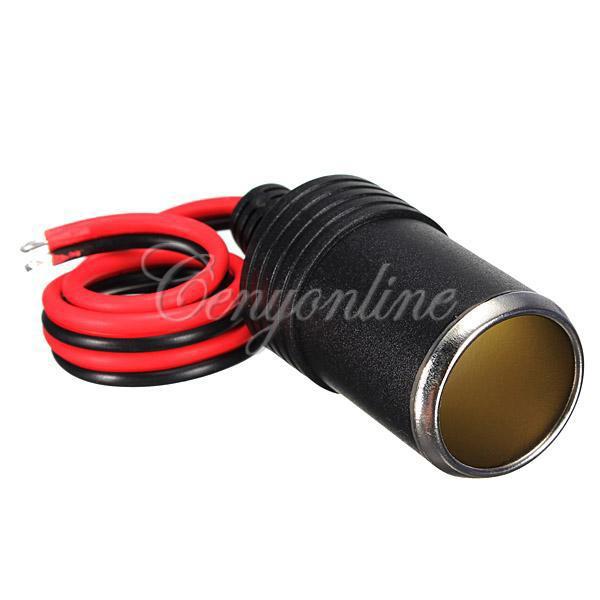 12/24v dc female car cigar cigarette lighter socket plug connector adapter cable