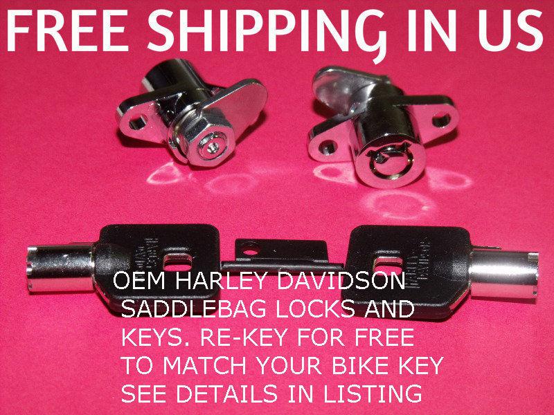 Hard saddlebag lock set harley touring models saddle bags road glide king oem