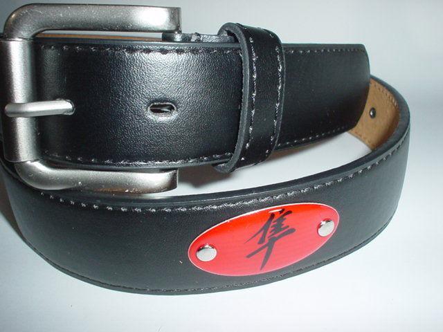 Kanji motorcycle leather belt size xl hayabusa red 
