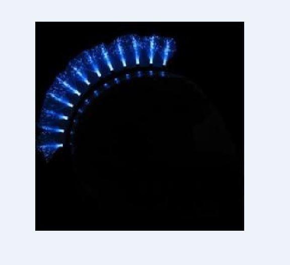 Blue fiber optic helmet mohawk