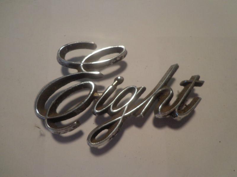 Vintage antique automobile emblem script " eight " #2