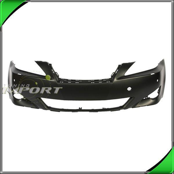 06-08 is250/is350 front bumper fascia cover plastic paint-ready w/ sensor holes