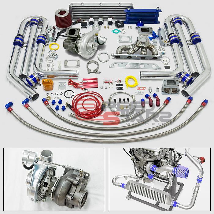 21 pc t3 t04e internal wastegate turbo+4afe t25/t28 stainless manifold+feed line
