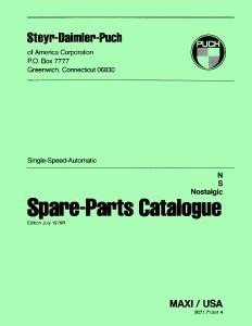 Puch n s nostalgic moped parts manual 1976