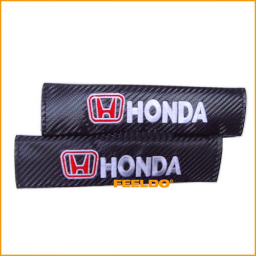 2x car carbon fiber texture seat belts cover shoulder pads for h onda #3121
