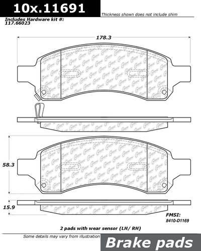 Centric 106.11691 brake pad or shoe, front