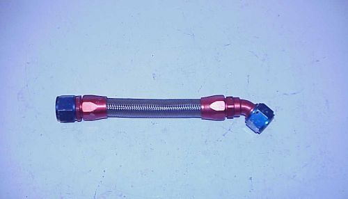 Kb 10" stainless braided hose -12 an 45° &amp; straight reusable fittings m212