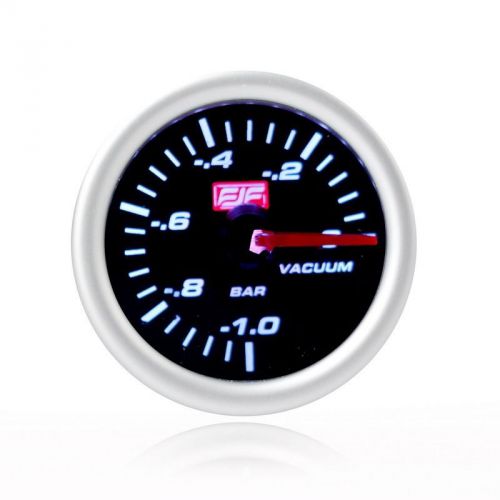 New silver  -1~2bar 2&#034; 52mm car smoke vacuum gauges meters tinted shell
