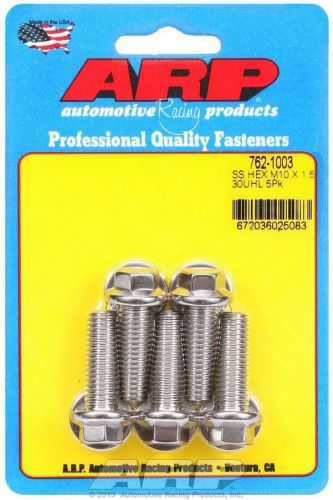 Arp universal bolt 10 mm x 1.50 thread 30 mm long stainless 5 pc p/n 762-1003
