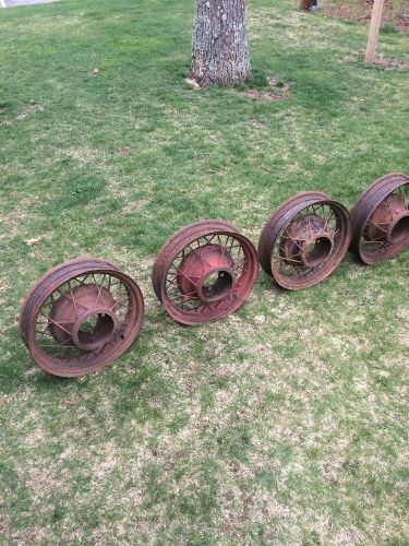 1933 - 1934 ford wire wheel set of four original 17x3.75 hot rod wheels