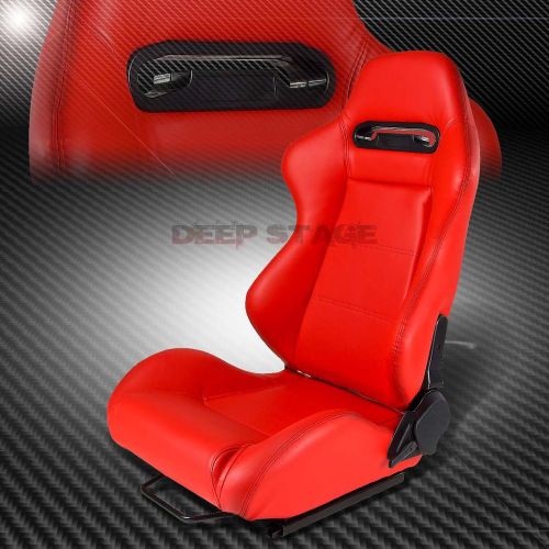 Type-r red pvc leather l&amp;r sports style racing seats+mounting slider driver side