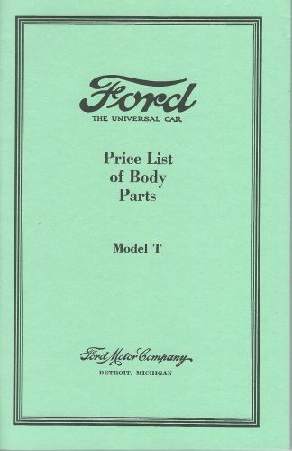 Model t - price list of body parts (3-15-1927)