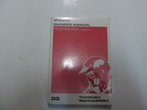 2003 honda trx250ex sportrax250ex owners manual factory new oem deal ***