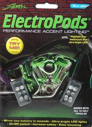 Electro pods epod 2-pak black oval epod six green leds all bikes lk-2519