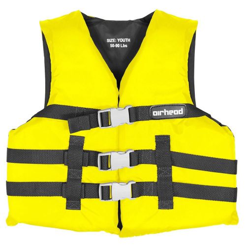 Airhead open sided youth nylon life vest yellow