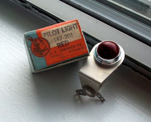 Vintage red dash gauge panel light hot rod  3/4&#034; rare dead stock johnson glass !