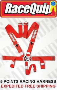 Racequip red 5 point shoulder racing harness seat belts 711011 current dates rzr