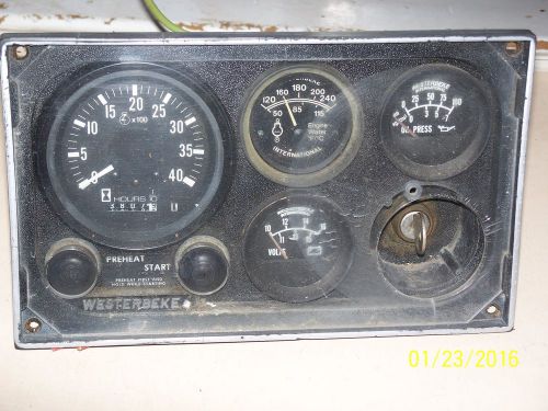 Westerbeke control panel with 10 feet of wiring harness, full instrumentation