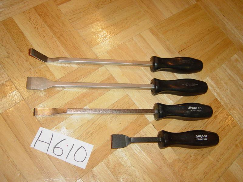 Snap on tools 4 piece assorted carbon scraper set with black handles
