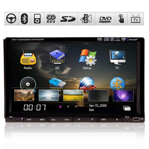 Universal gps navi double 2din 7" in-dash car dvd player radio stereo bluetooth