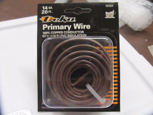 Deka  primary wire 100% copper conductor 14 gage 20&#039; length. brown