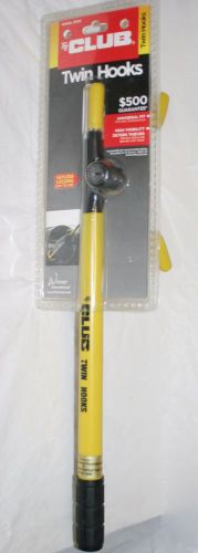The club model 3000 twin hooks universal fit auto steering wheel lock in yellow