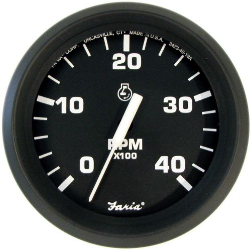 Faria euro black 4&#034; tachometer - 4,000 rpm mfg# 32842