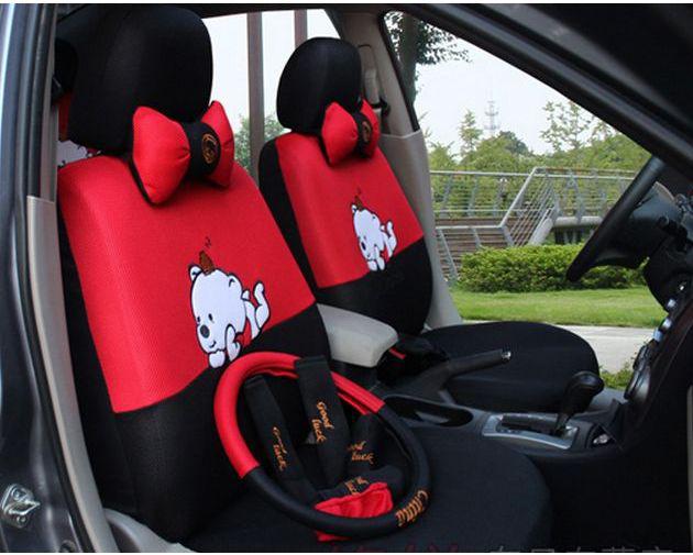 New - lovely fashion happy bear automotive safety seat cover-18pc
