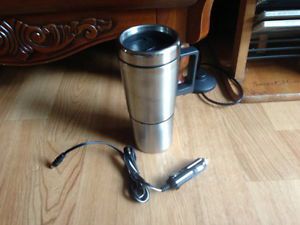 New thermal travel cup &amp;12v car adaptor electric thermos bottle heating mug