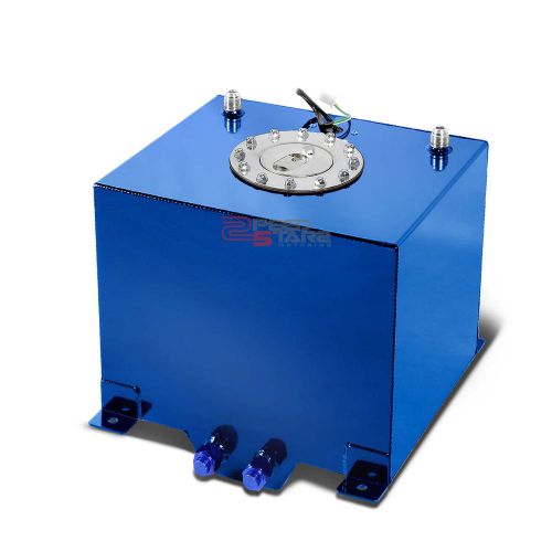 5 gallon/18.8l racing blue aluminum gas fuel cell tank+level sender 12"x12"x8"
