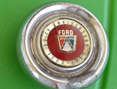 Ford 50th anniversary 03-53 horn button emblem car truck?steering wheel cap 1953