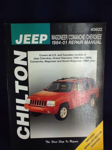 Chilton jeep wagoneer comanche cherokee 1984-01 repair manual wiring &amp; vacuum