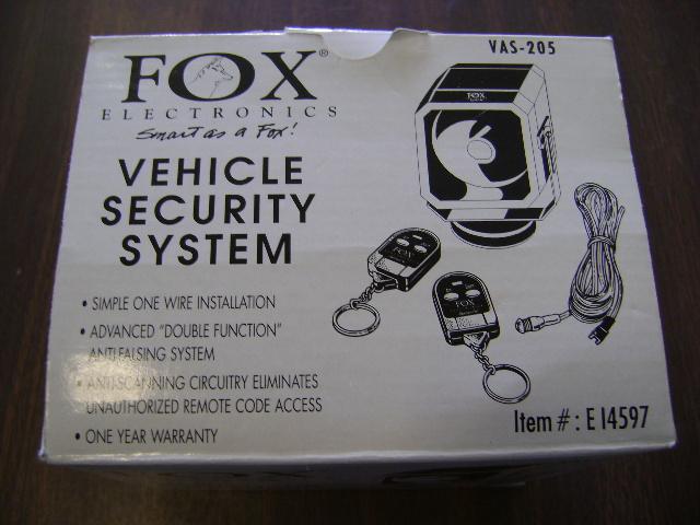 Fox electronics vehicle security system car alarm
