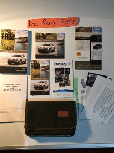 2015 jeep cherokee owners manual w/case/dvd. #0119 free priority shipping!