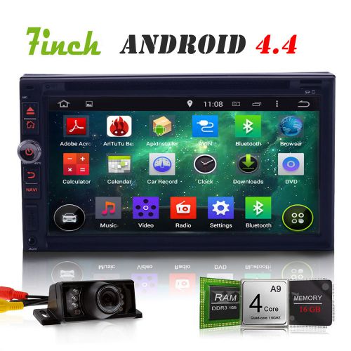 7" quad core android 4.4 car stereo video player sat gps navi radio 2 din 1080p