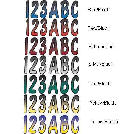 Universal hardline pwc watercraft boat id registration kit 146 decals 3" jet ski