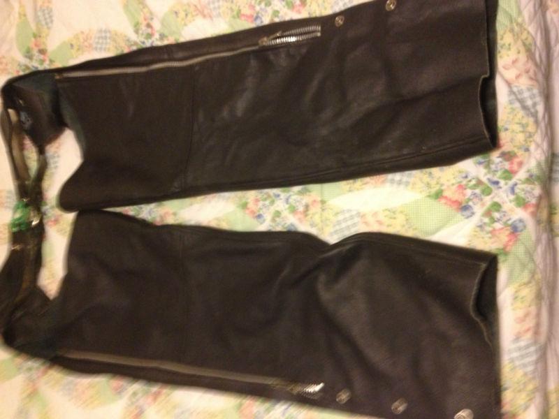 Leather Chaps Black Motorcycle, US $5.99, image 4