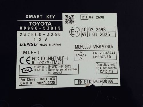 Lexus is250 is350 smart key module computer 89990-53015 89990-53016 89990-53014