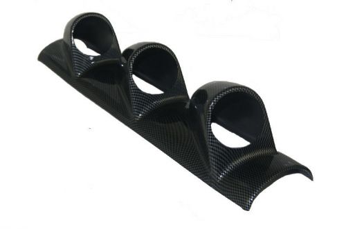 3 hole pod pillar triple gauge temp meter panel mount holder carbon 60mm right