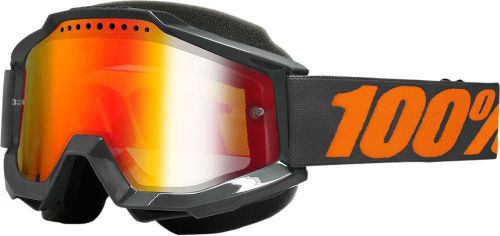 100% motorcycle riding goggle accuri snow gray mirror red lens 50213-025-02