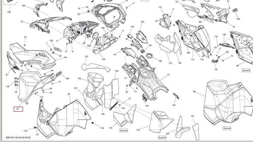 Ski-doo mxz yellow lh panel 517305237 rev-xs